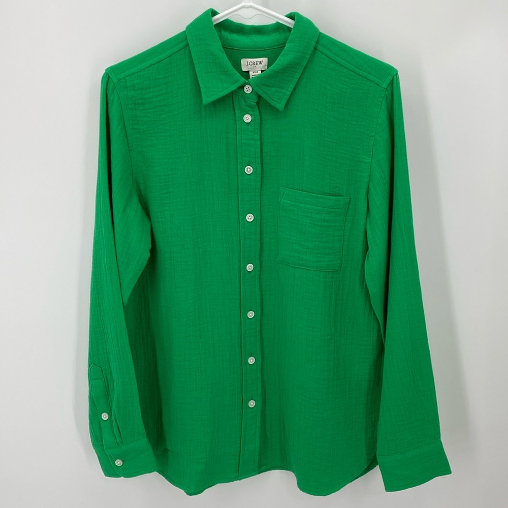 J. Crew Vibrant Green Button Down Shirt